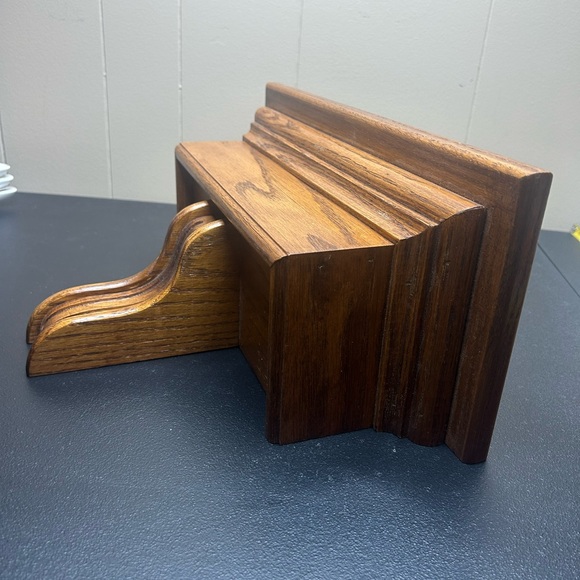 Vintage knick knack shelf / ledge - wood wall hanging decor - 16" across - Picture 2 of 12